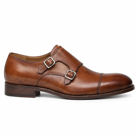 Vittorio - Chaussure Double Boucle en Cuir Pleine Fleur